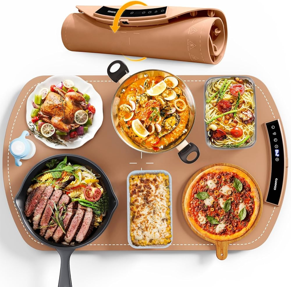 Food Warming Mat, Electric Warming Tray for Buffets & Parties, Silicone Heating Mat for Food with... | Amazon (US)