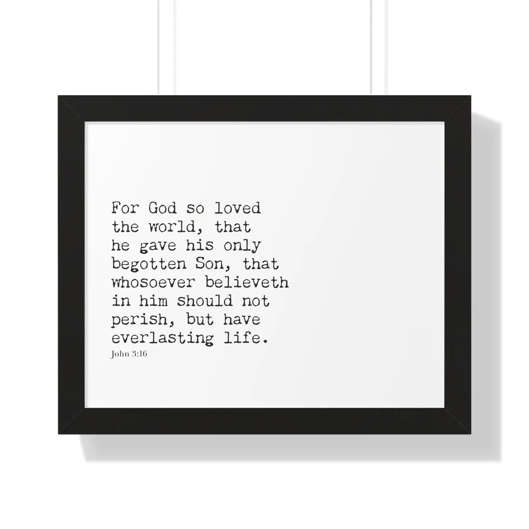 John 3:16 KJV Love and Salvation Scripture Wall Art | Christian Bible Verse Decor | Christian Gif... | Etsy (US)