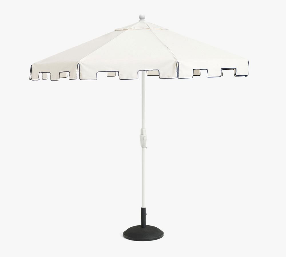 9' Round Outdoor Capri Patio Umbrella – Rustproof Aluminum Tilt Frame, White | Pottery Barn (US)