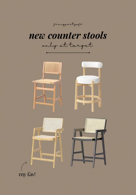 New counter stools at Target! The bottom right is my fav, the stock images look like a pretty natural wood color 😍

#LTKhome #LTKstyletip