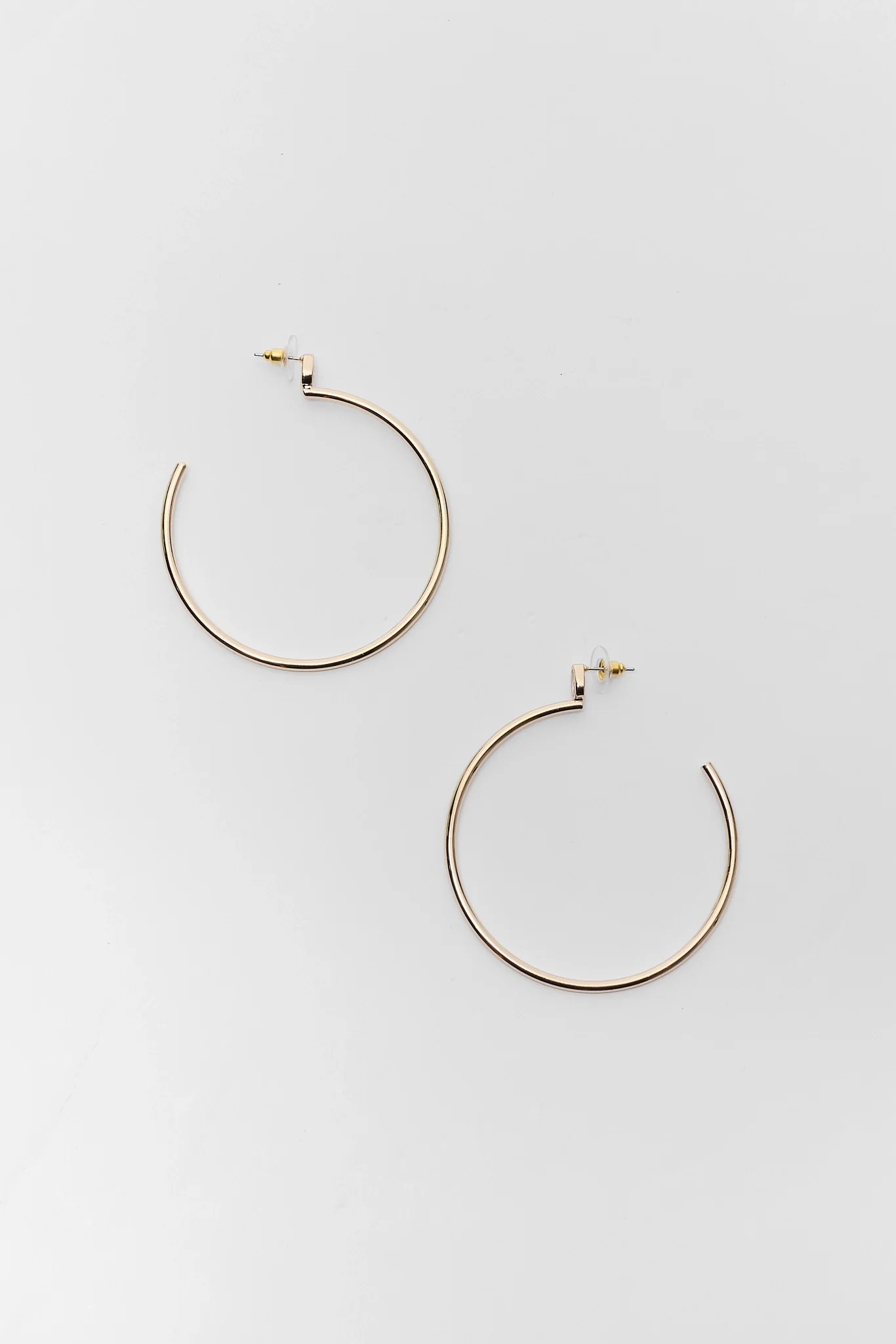 Gold Rhinestone Thin Hoop Earrings | Avara