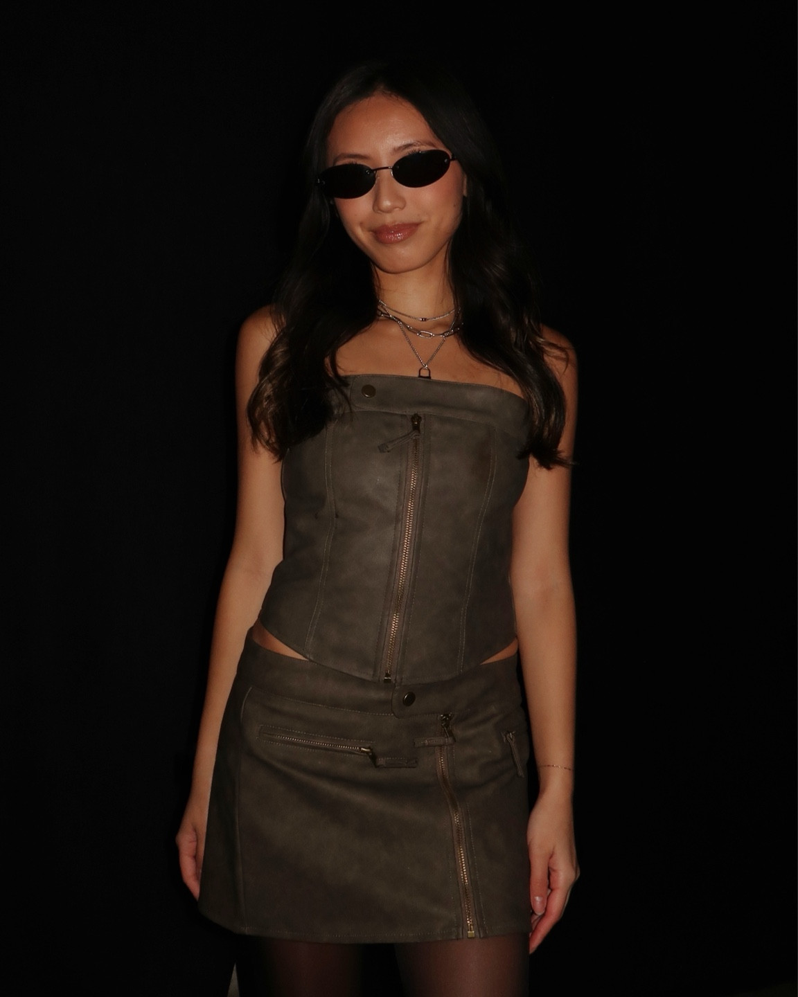 Edikted top + skirt
Amazon sunglasses
Princess Polly necklaces
Calzedonia tights

#LTKPetite #LTKParties
