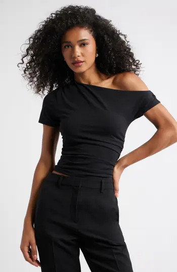 Ruched Off the Shoulder T-Shirt | Nordstrom