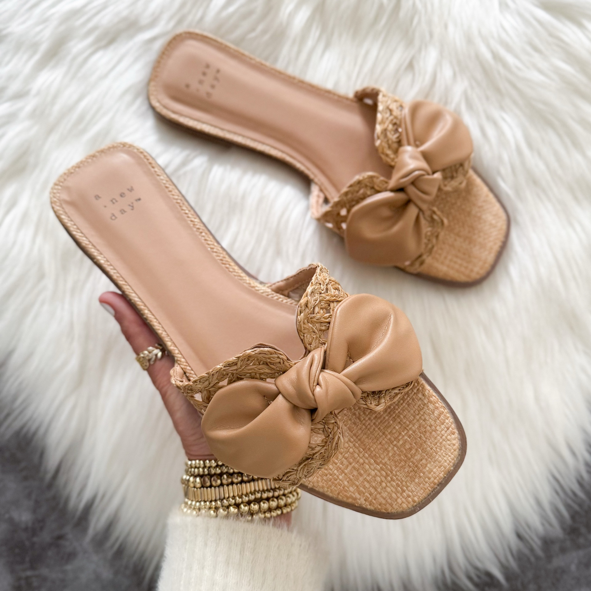 Target maple bow flat sandals a new day only $19. Runs a 1/2 size small 