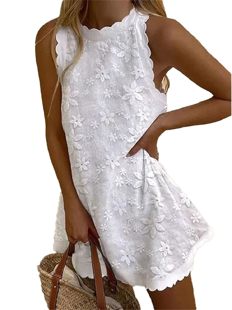 LOAIHA Linen Tank Tops for Women Summer Mini Sundress Loose Fit Sleeveless Tunic Tops Plus Size S... | Amazon (US)