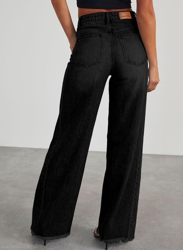 Sidefeel Women's Wide Leg Jeans High Waisted Stretchy Denim Pants | Amazon (US)