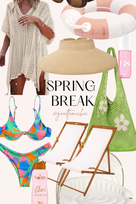 Spring break beach vacation packing list, pool coverup, floatie, beach chairs, beach tote bag, y2k, summer style 

#LTKtravel #LTKswim #LTKfindsunder50