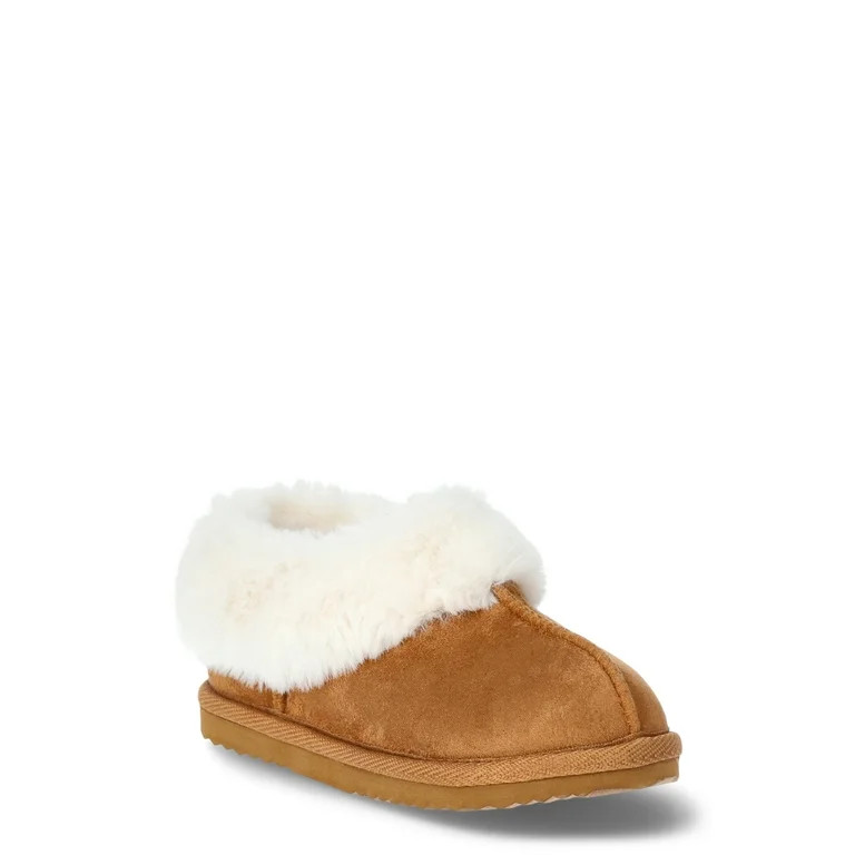 Wonder Nation Toddler Girls Slippers with Faux Fur Trim, Sizes 5/6-11/12 | Walmart (US)