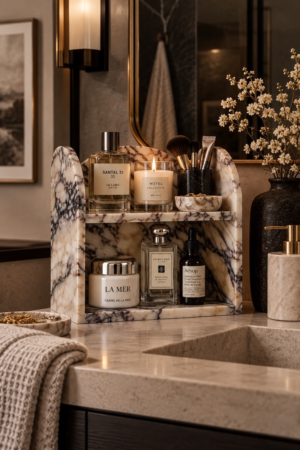 Create an elevated, clutter-free vanity with this luxury marble bathroom organizer designed for perfume, skincare, makeup and everyday beauty essentials. 

The two-tier natural marble design gives your bathroom counter a polished, designer look while keeping favorites beautifully displayed and easy to reach. 

Perfect for styling luxury perfumes, skincare, makeup brushes and jewelry in a modern bathroom. 

Save this for bathroom counter organization, vanity organization ideas, marble bathroom decor, perfume storage, skincare organization and luxury bathroom inspiration.

luxury bathroom organizer, bathroom vanity organizer, marble makeup organizer, bathroom counter organizer, perfume organizer, perfume storage ideas, skincare organizer, vanity organization ideas, bathroom counter organization, makeup organizer for vanity, marble bathroom accessories, luxury bathroom decor, bathroom organization ideas, beauty product organizer, bathroom countertop decor, aesthetic bathroom organization, luxury vanity ideas, modern bathroom decor, perfume display ideas, elevated bathroom decor

#LTKHome #LTKdayinmylife #LTKselfcare