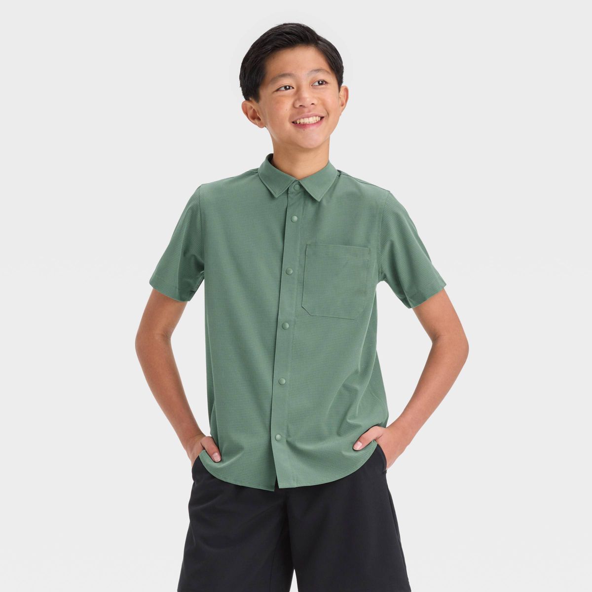Boys' Textured Woven Shirt - All In Motion™ | Target