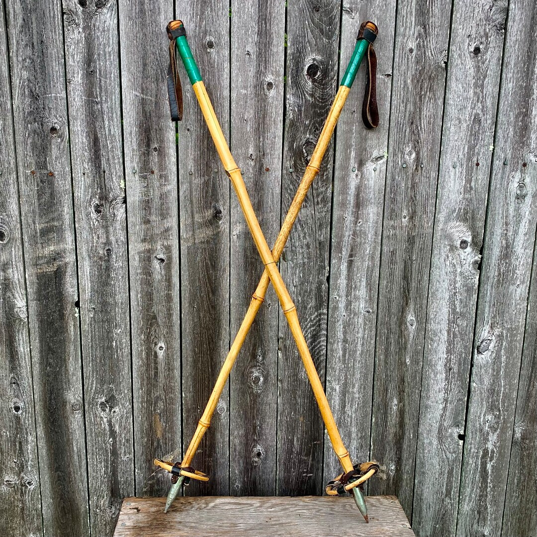 1950's Vintage BAMBOO Childs SKI POLES Antique Youth Skis - Etsy | Etsy (US)