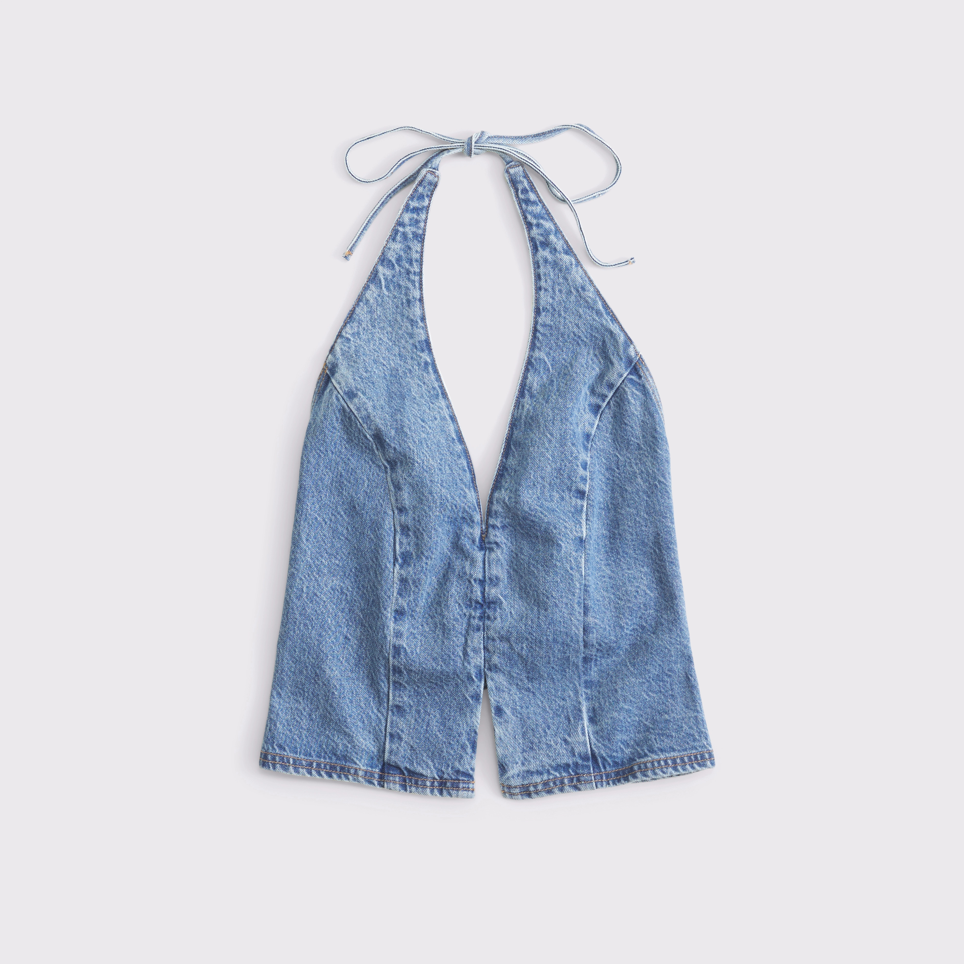 Denim Halter Vest | Abercrombie & Fitch (US)