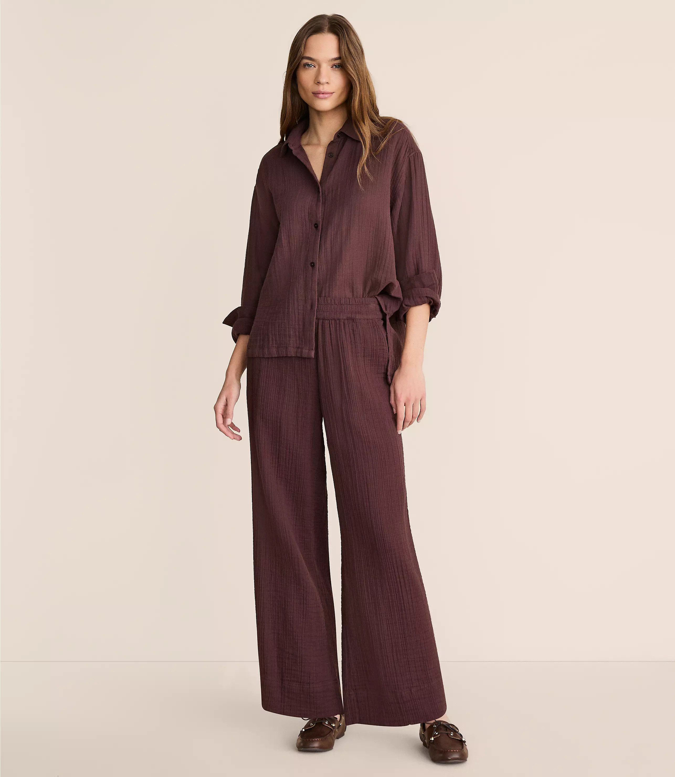 Lou & Grey Triple Cloth Wide Leg Pants | LOFT