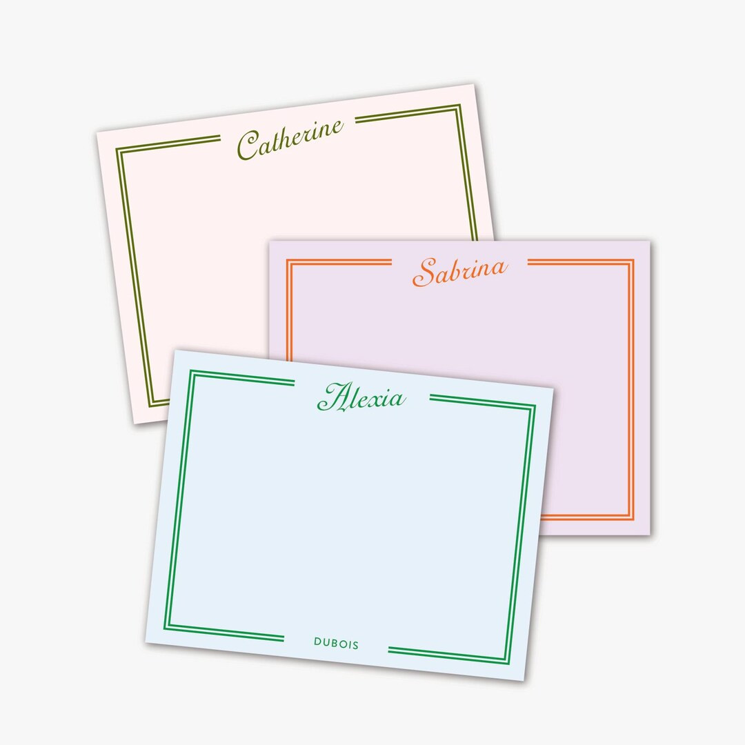 Personalized Notecard Set With Envelopes: Colorful Stationery, Thank You Notes - Etsy | Etsy (US)