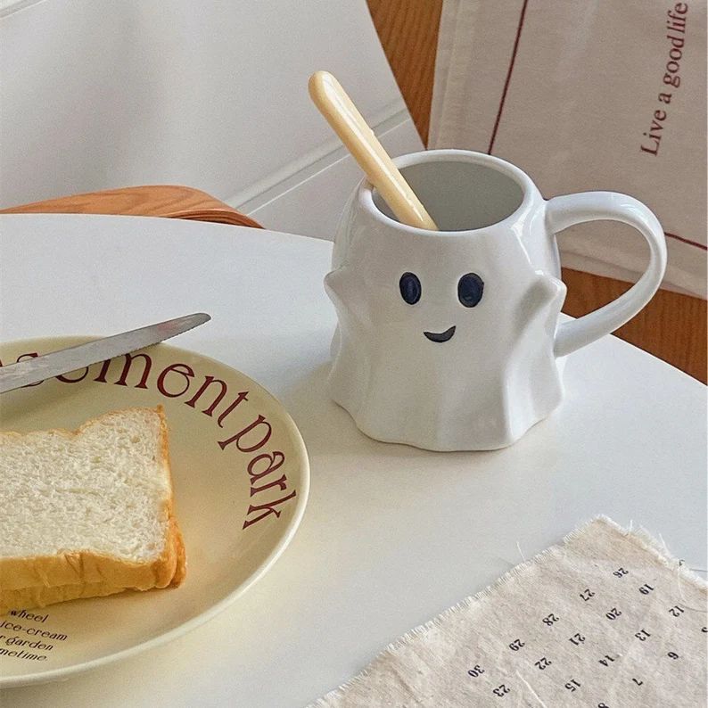 SPOOKY  Ghost Halloween Ceramic Mug / Cup Ghost Mug - Etsy | Etsy (US)