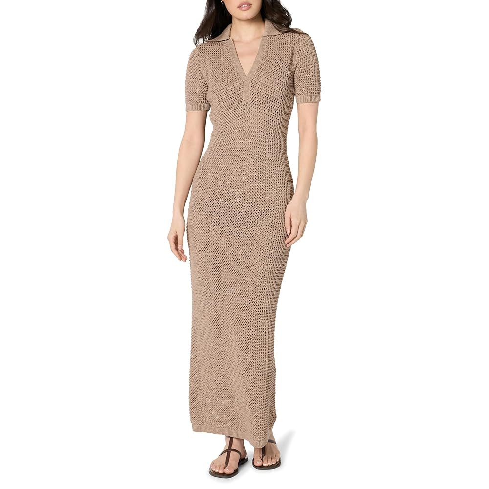 The Drop Women's Adalyn Tape Yarn Split-Neck Maxi Dress | Amazon (US)