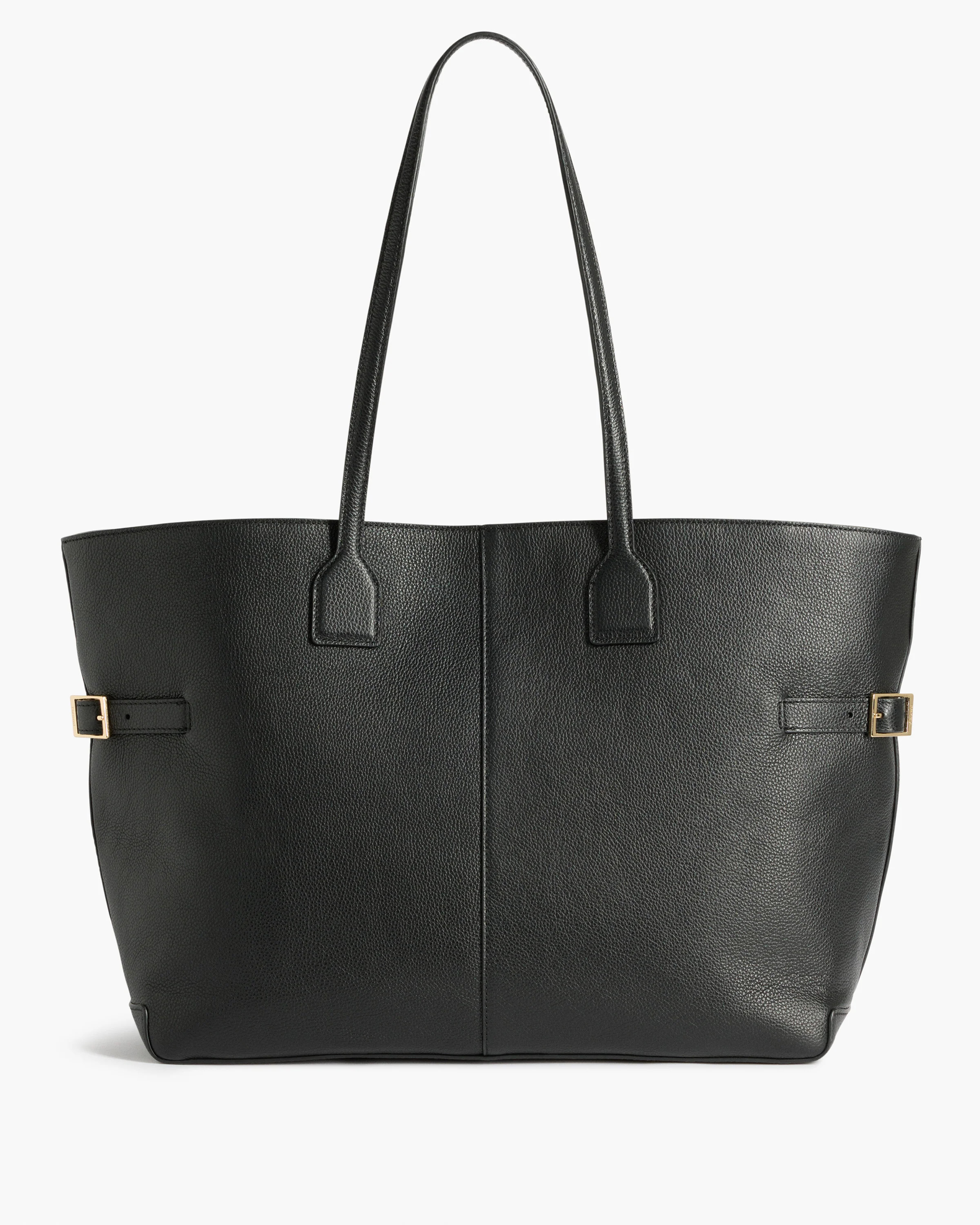 Lesley Tote Bag Grained Leather Black Bag | Flattered