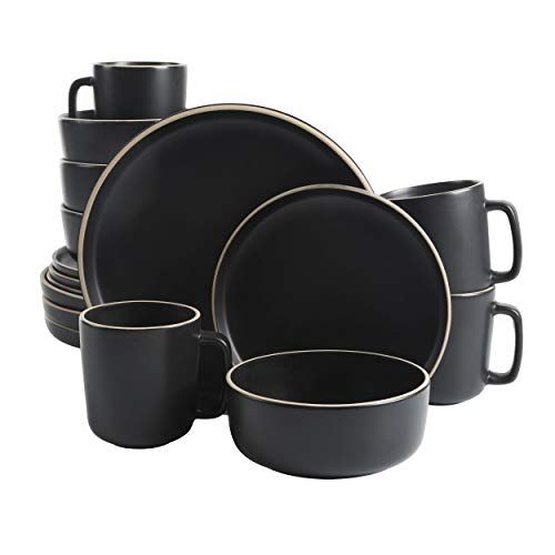 Gibson Home Zuma 16 Piece Round Kitchen Dinnerware Set, Dishes, Plates, Bowls, Mugs, Service for ... | Amazon (US)