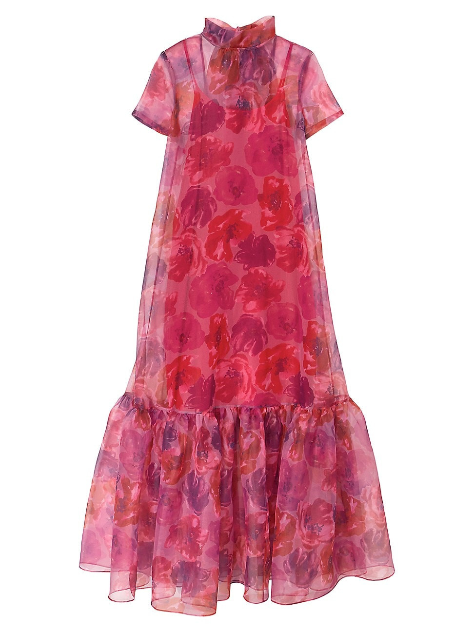 Women's Calluna Floral Single-Tiered Shift Gown - Magenta Printed Floral - Size XS | Saks Fifth Avenue