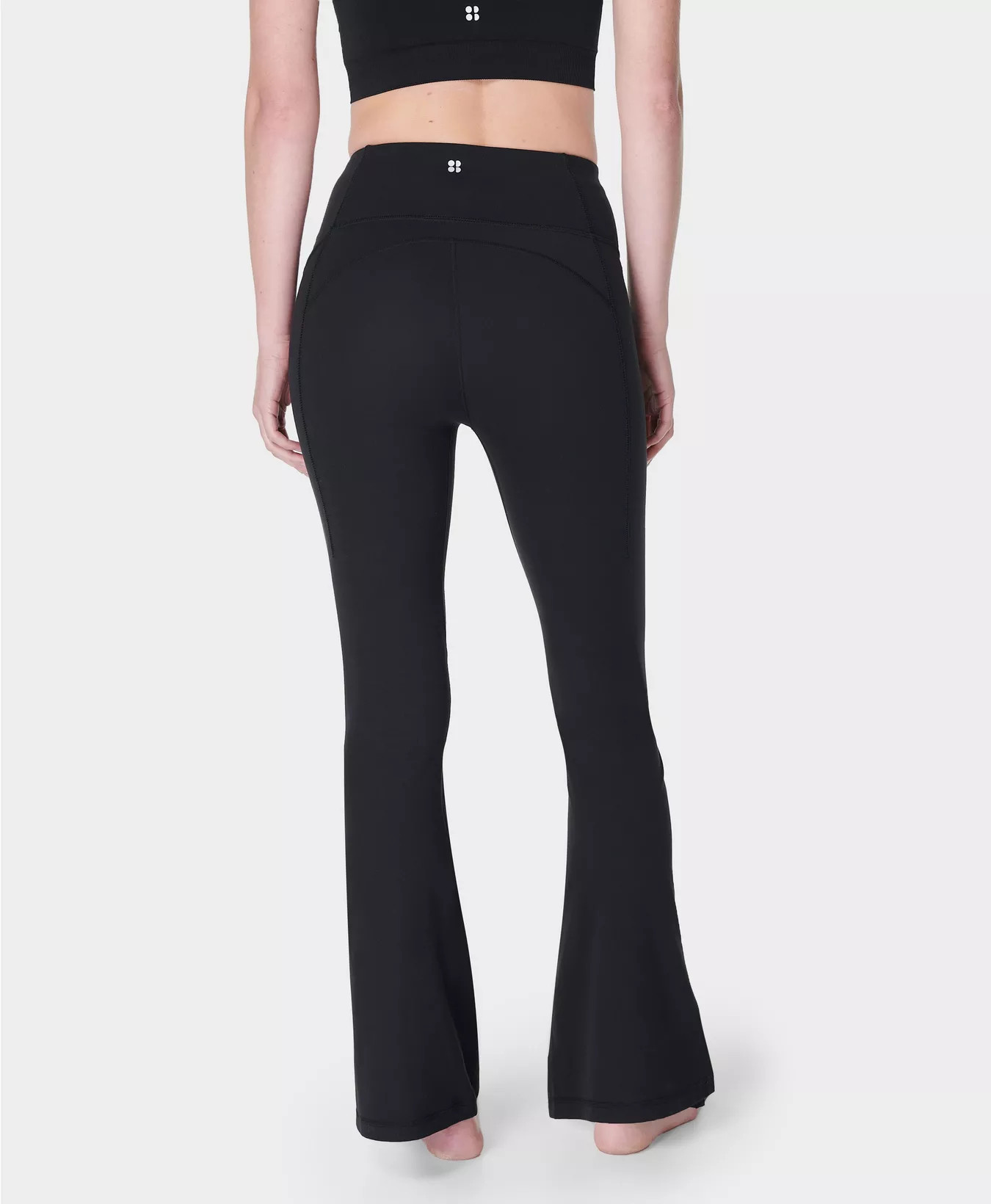Super Soft Flared Yoga Leggings - Black | Women's Trousers & Yoga Pants | Sweaty Betty | Sweaty Betty UK
