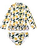 Hilor Girl's Two Piece Swimsuits Long Sleeves Rashguard UPF 50+ Tankini Set Bathing Suits Leaves&Lem | Amazon (US)
