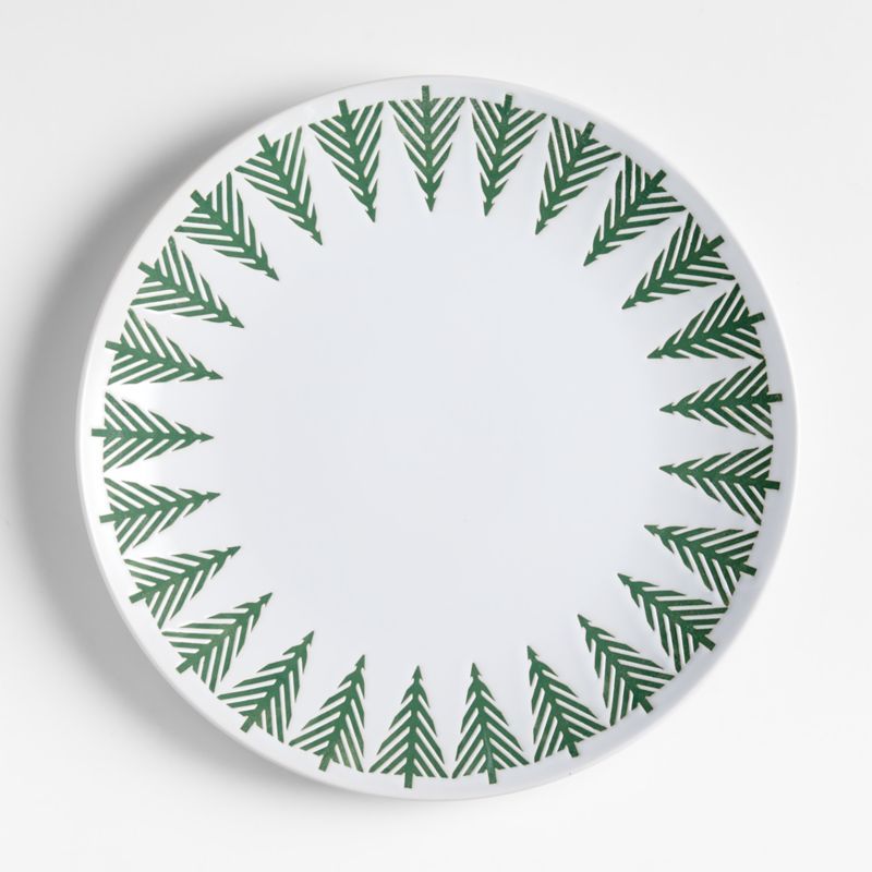 Green Forest Christmas Dinner Plate + Reviews | Crate and Barrel | Crate & Barrel