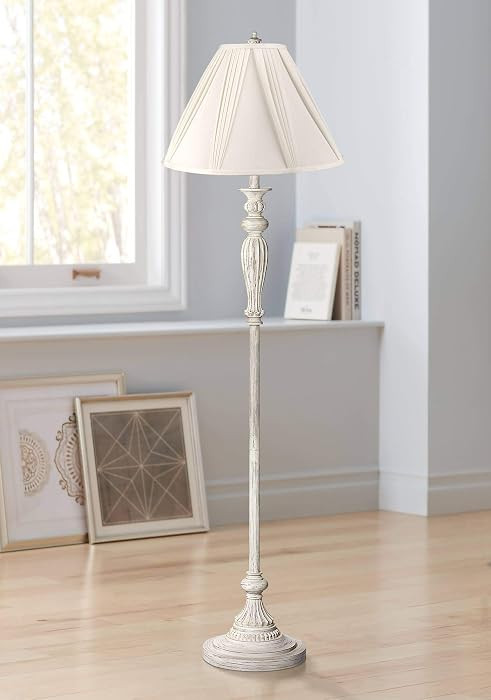 360 Lighting Traditional Vintage Shabby Chic Style Standing Floor Lamp 60" Tall Antique White Was... | Amazon (US)