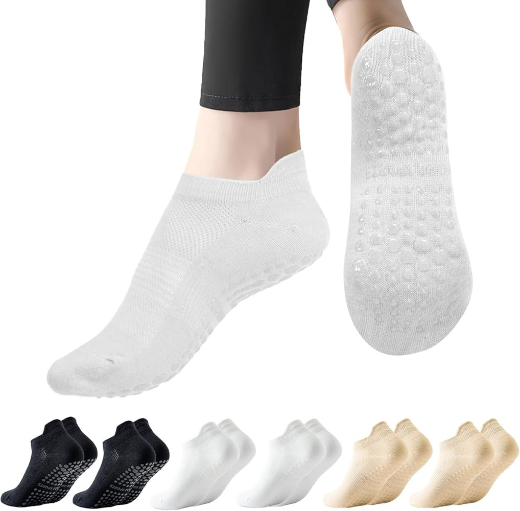 6 Pairs Women's Non-Slip Pilates Socks, 35-40, Yoga Socks Pilates Reformer Socks, Non-Slip Pilate... | Amazon (FR)