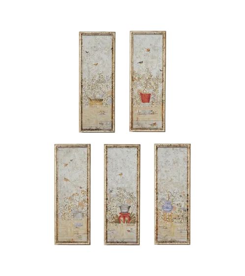 Set of Five Pentangle Wall Art Panels - Multi | OKA UK