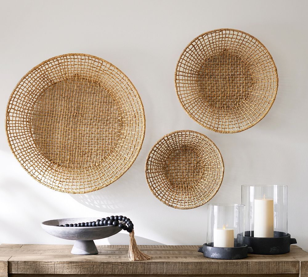 Asha Abaca Wall Baskets - Set of 3 | Pottery Barn (US)