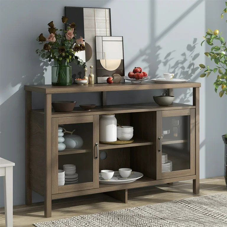 Visentor 52 Inch Buffet Sideboard, TV Stand Console Table Entertainment Center, Farmhouse Dining ... | Walmart (US)