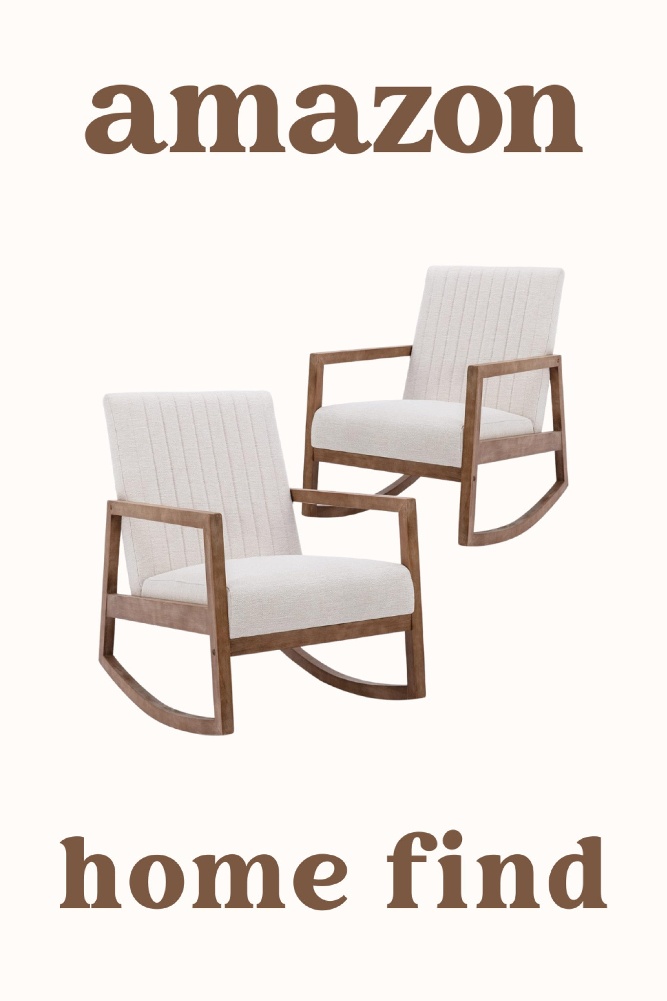 The perfect mid century rocking chair with wood frames and linen upholstery 🫶🏼  