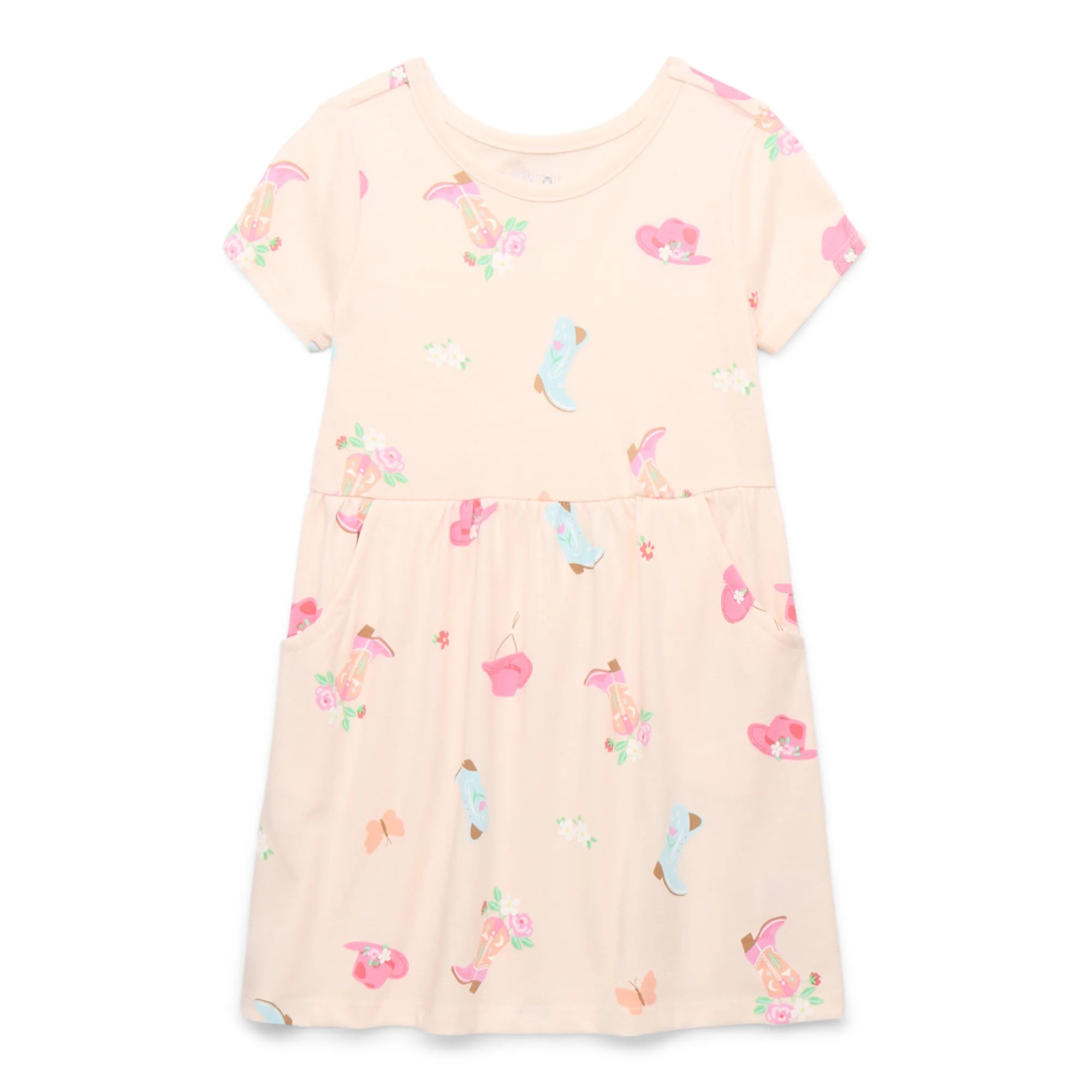 Garanimals Toddler Girl Print Skater Dress with Pockets, Sizes 12M-5T | Walmart (US)