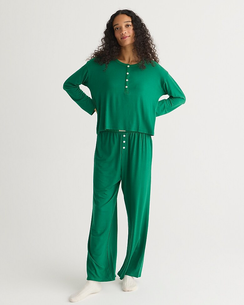 Dreamiest long-sleeve henley pajama set | J. Crew US