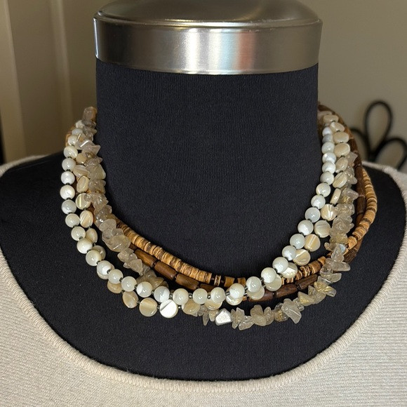 Silpada 5 Strand Necklace stones & wood beads | Poshmark
