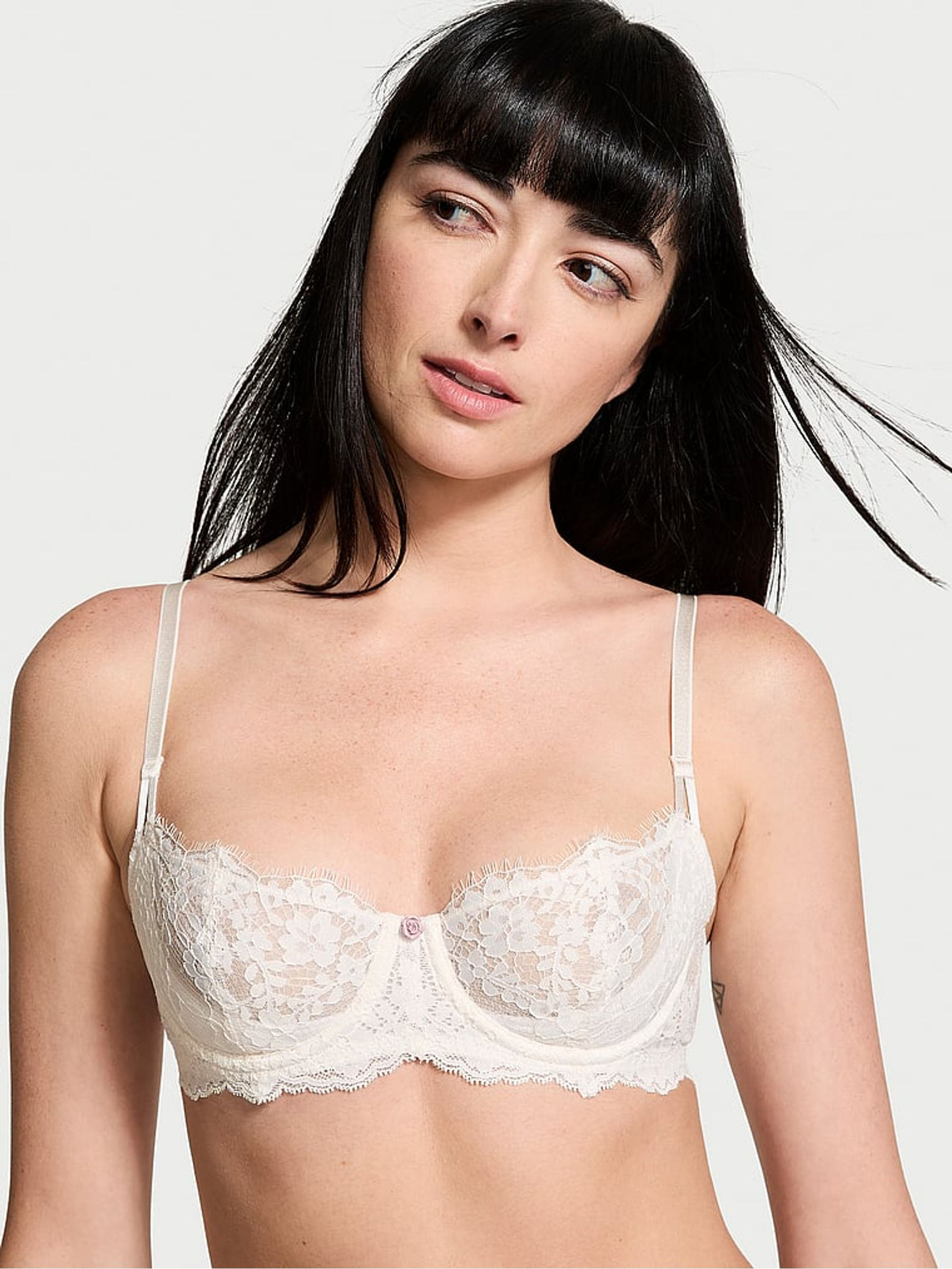 Coconut White Unlined Balcony Lace Bra | Victoria's Secret UK | Victoria's Secret UK