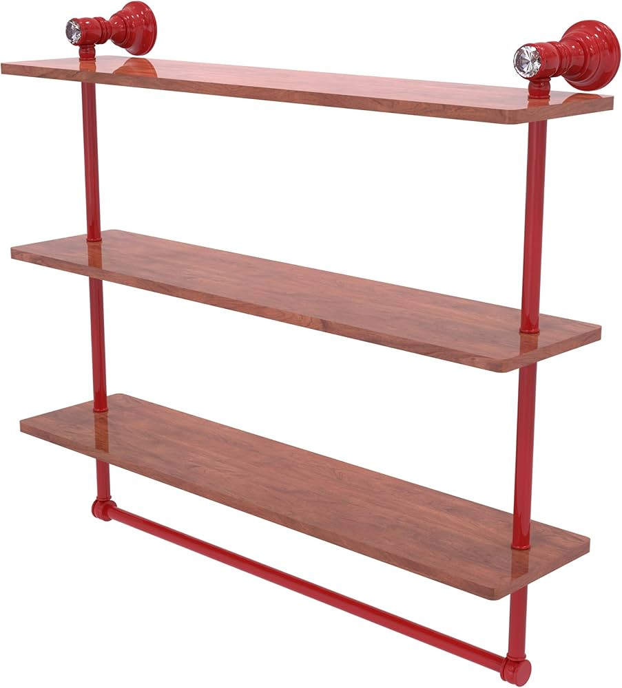 Allied Brass CC-5-22-TB-IRW-FER Carolina Crystal Collection 22 Inch Triple Wood Shelf with Towel ... | Amazon (US)