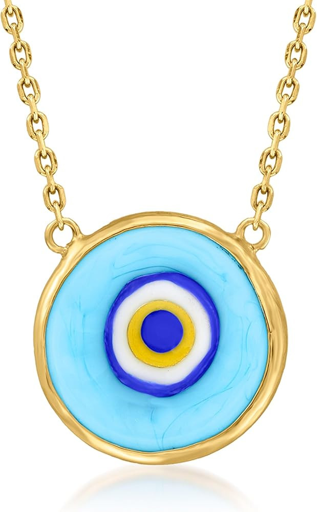 Ross-Simons Multicolored Glass Evil Eye Necklace in 18kt Gold Over Sterling. 18 inches | Amazon (US)