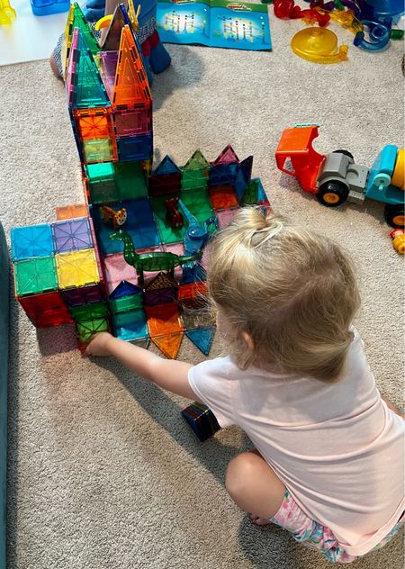Magna tiles are one of my very favorite toys to play with my kids. So much room for imaginative play and creativity! We mix magnatiles and Picasso tile sets without issue. 

#LTKfamily #LTKBacktoSchool #LTKkids
