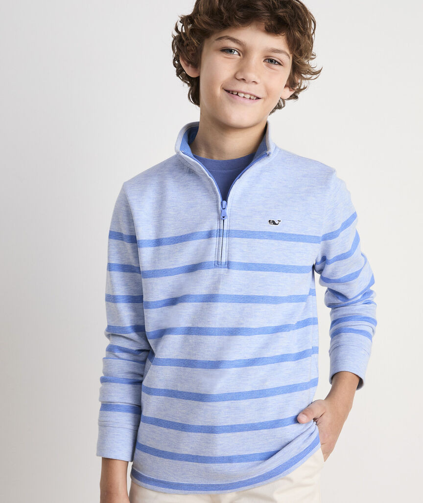 Boys Breton Stripe Saltwater Quarter-Zip | vineyard vines