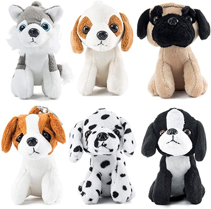 Prextex Puppies Plush Toys - Small Dog Stuffed Animals Bulk Set of 6 Dog Plushies | 5-Inch Cute a... | Amazon (US)