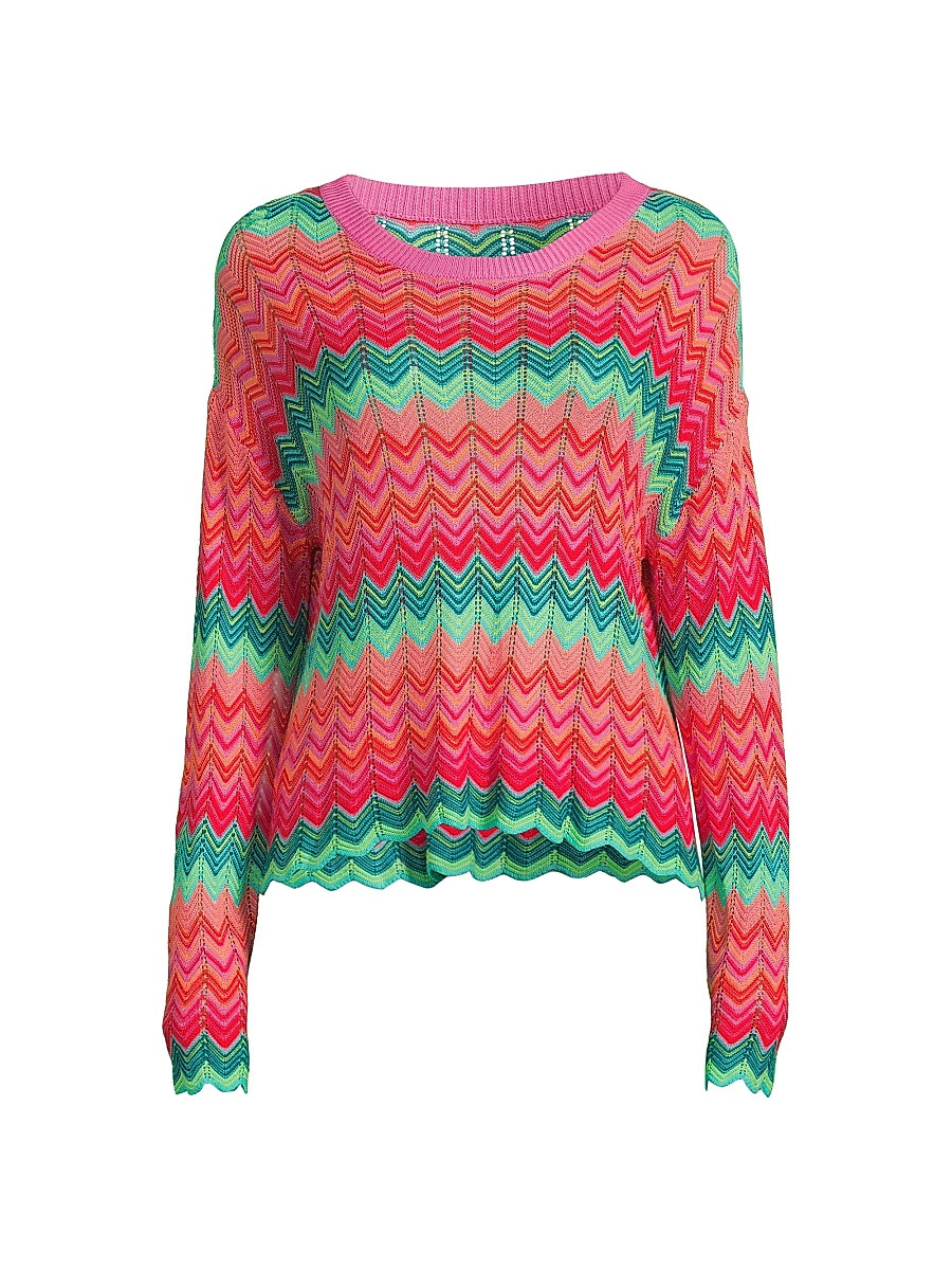 Women's Beach Chevron Knit Sweater - Strawberry Ice Chevron - Size Medium | Saks Fifth Avenue
