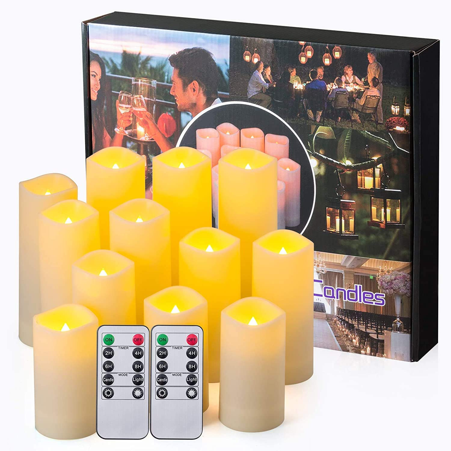 Flameless Candles, Led Candles Set of 12(D 2.1" X H 4" 5" 6" 7") Resin Candles with Remote Timer ... | Amazon (CA)