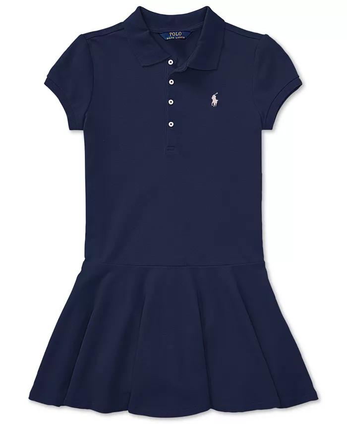 Toddler and Little Girls  Cotton Mesh Stretch Shortsleeve  Polo Dress | Macys (US)