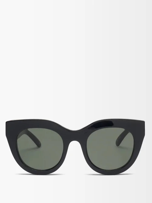 Le Specs - Air Heart Cat-eye Acetate Sunglasses - Womens - Black | Matches (US)