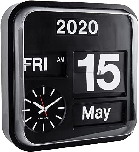 Karlsson by Present Time - Wall Clock - Big Flip - Black - Plastic - 43 x 43 x 16 cm - Excl. Battery | Amazon (UK)