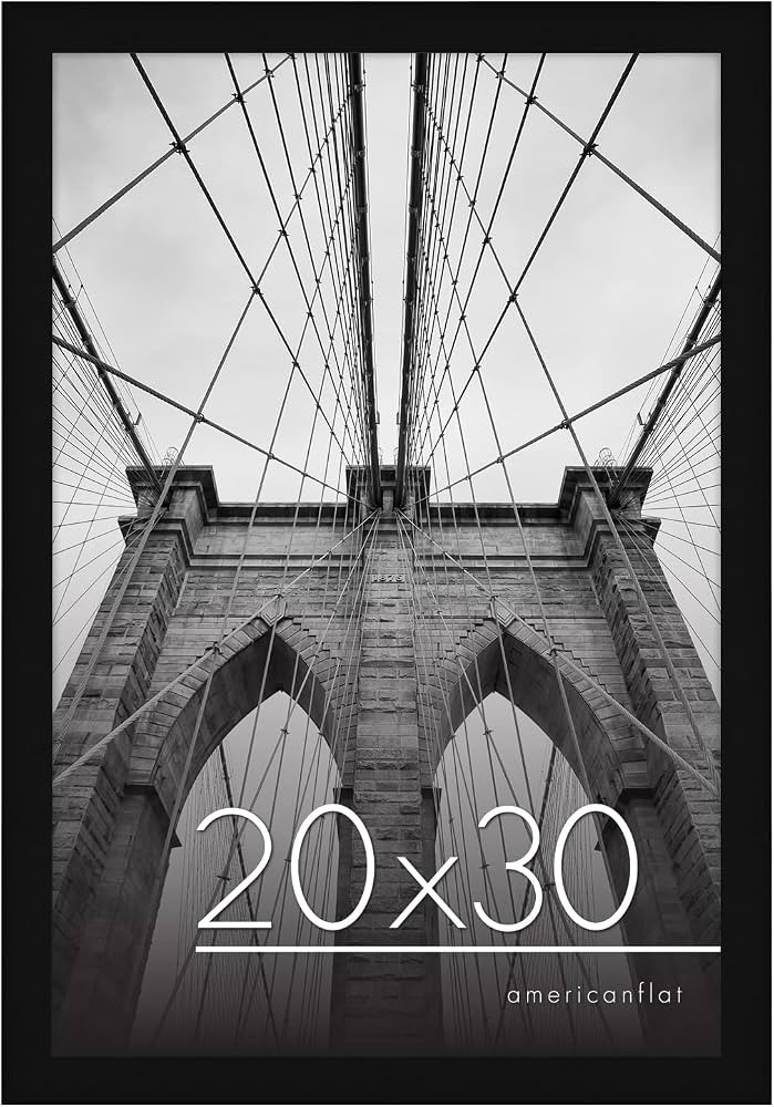 Americanflat 20x30 Poster Frame with Polished Plexiglass - Black Picture Frame with Engineered Wo... | Amazon (US)