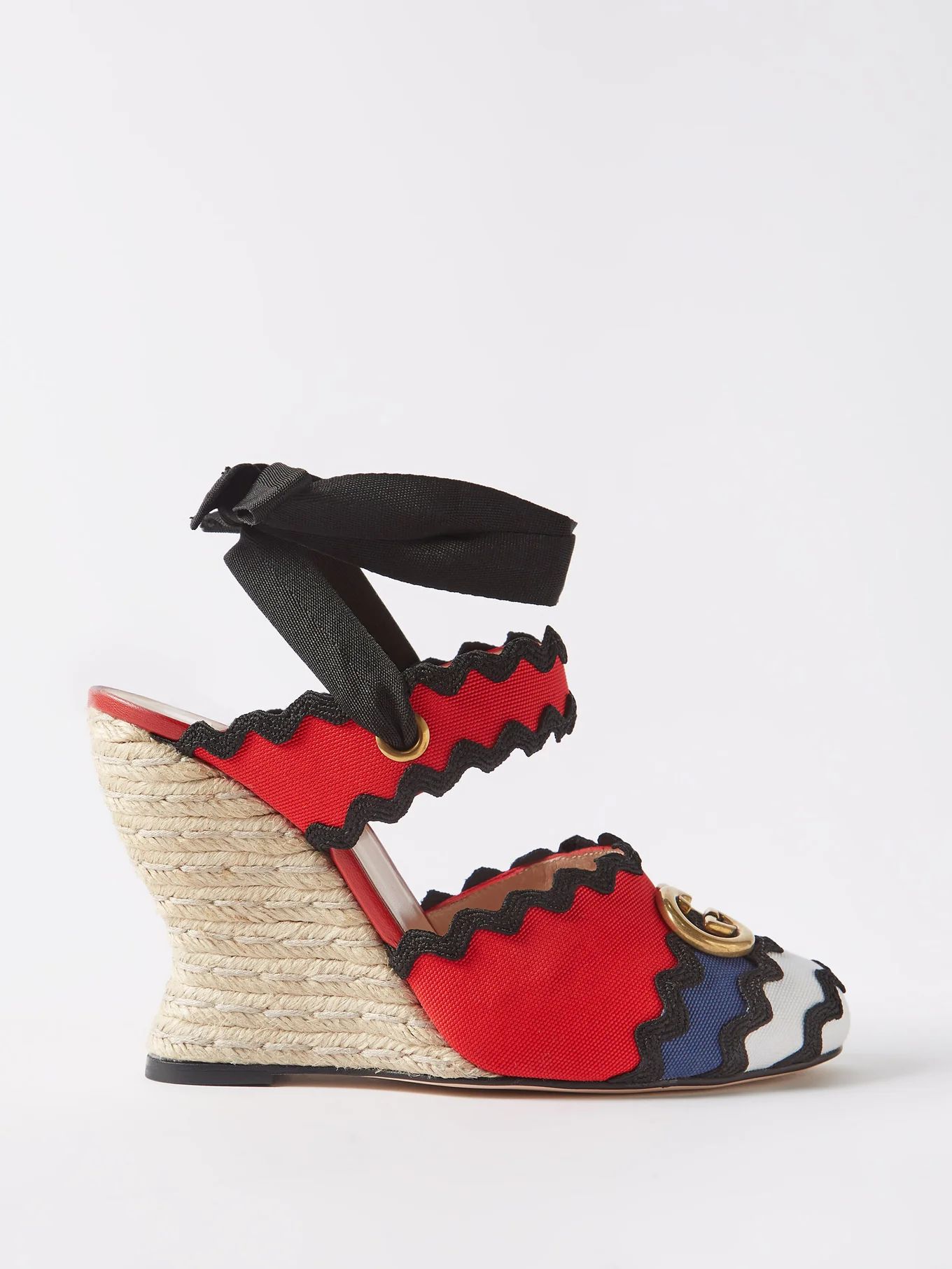 Sweia 95 embroidered cotton espadrilles | Gucci | Matches (US)