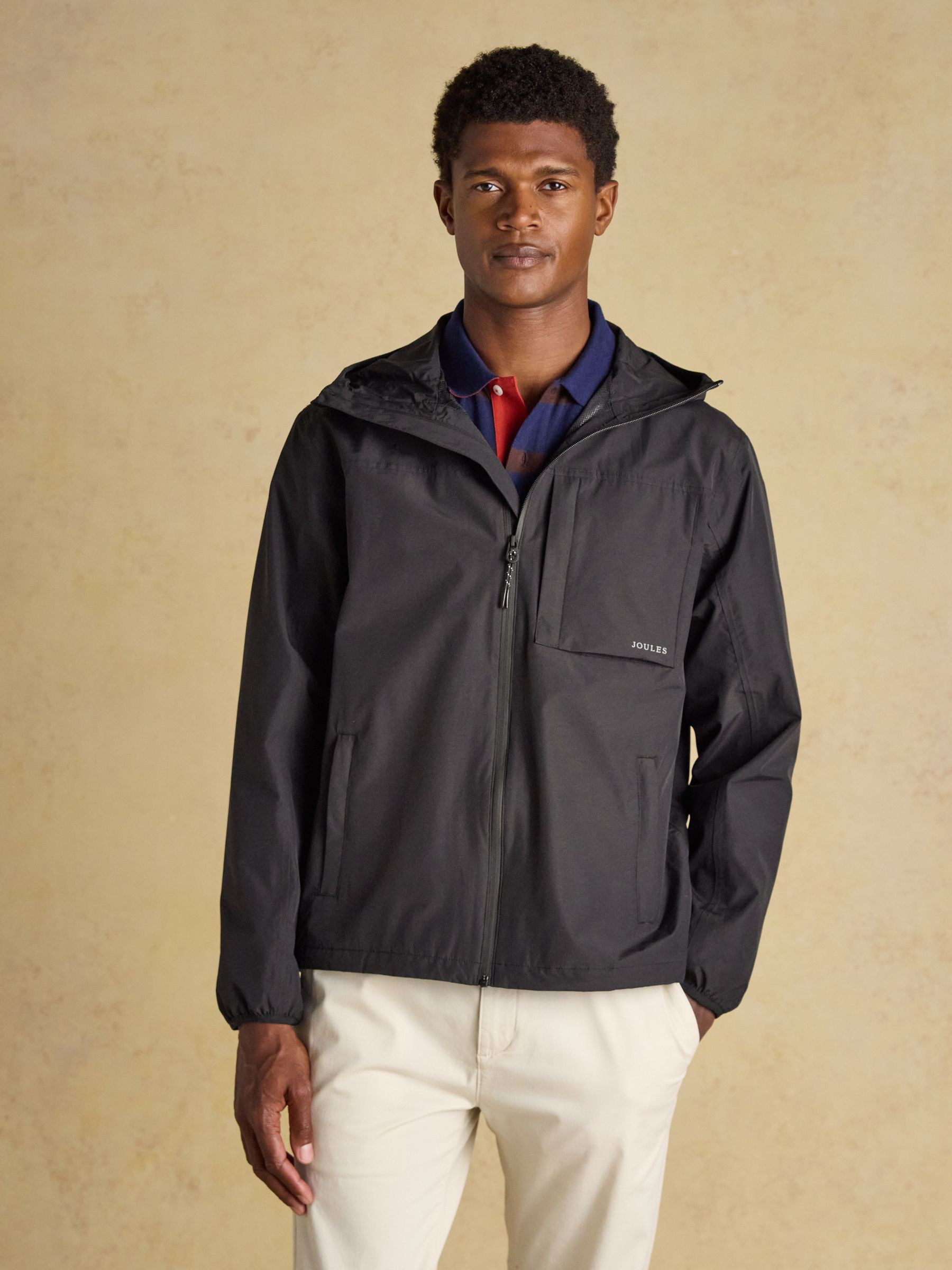 Ayston Black Lightweight Waterproof Coat | Joules | Joules
