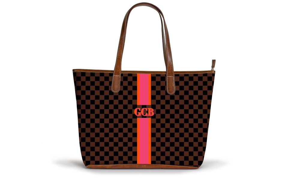 Savannah Zippered Tote - Monogram Stripe | Barrington Gifts